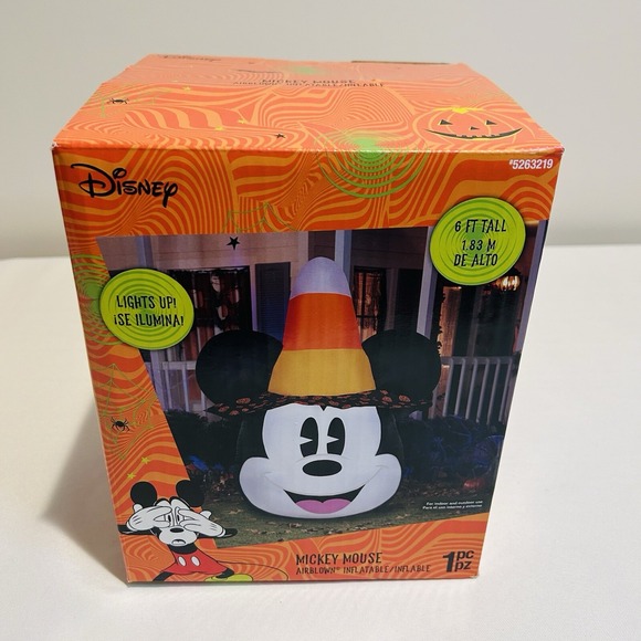 Disney Mickey Mouse Candy Corn Hat Blowup Inflatable Light...